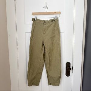 everlane olive green size 0 barrel pants